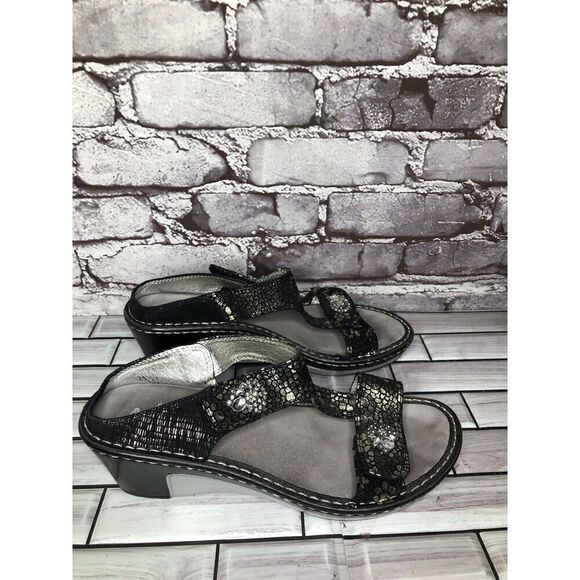 ALEGRIA Lara Pewter Mosaic LAR-780 Slip-On Comfort Sandals Women Sz 38EU/7.5M US - Picture 2 of 16